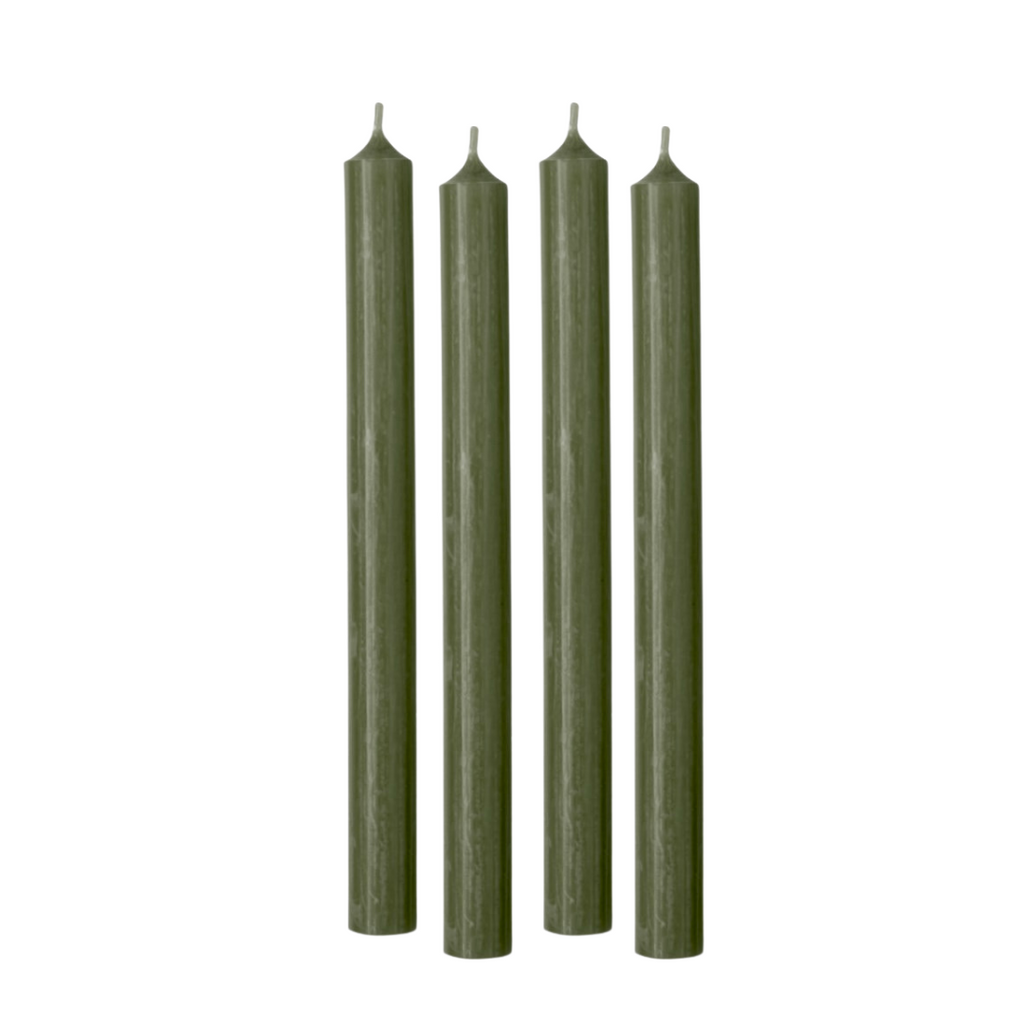 Set of 4 Tapers | Moss Green