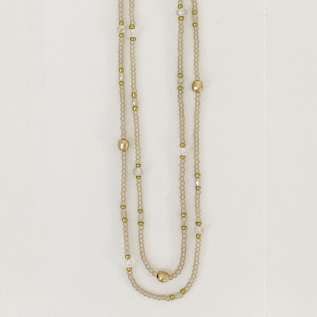Etta Extra Long Necklace | Taupe