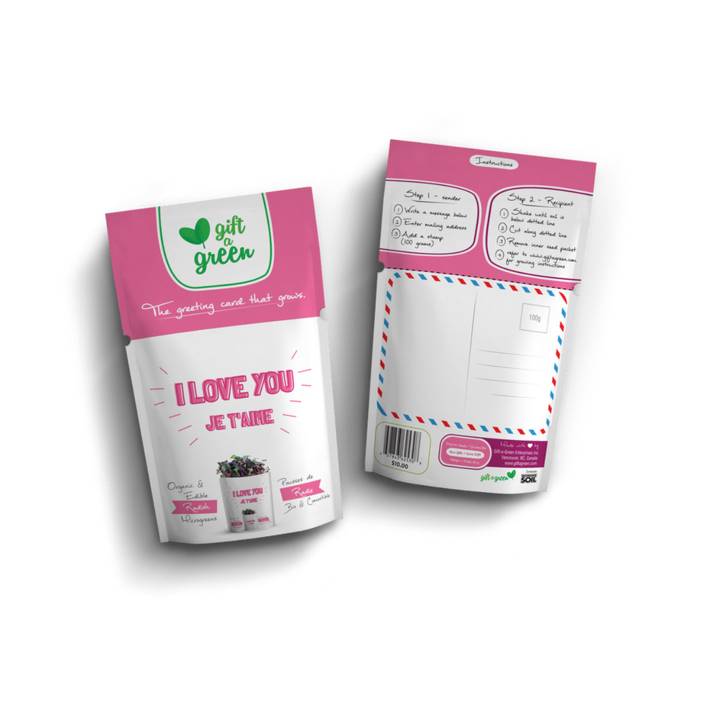 I Love You | Edible Microgreens Greeting Cards