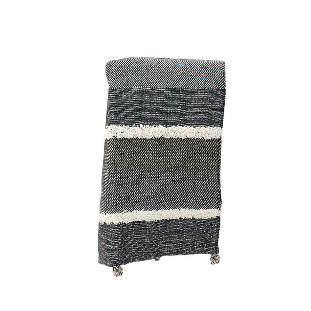 Tufted Pom Throw | Charcoal