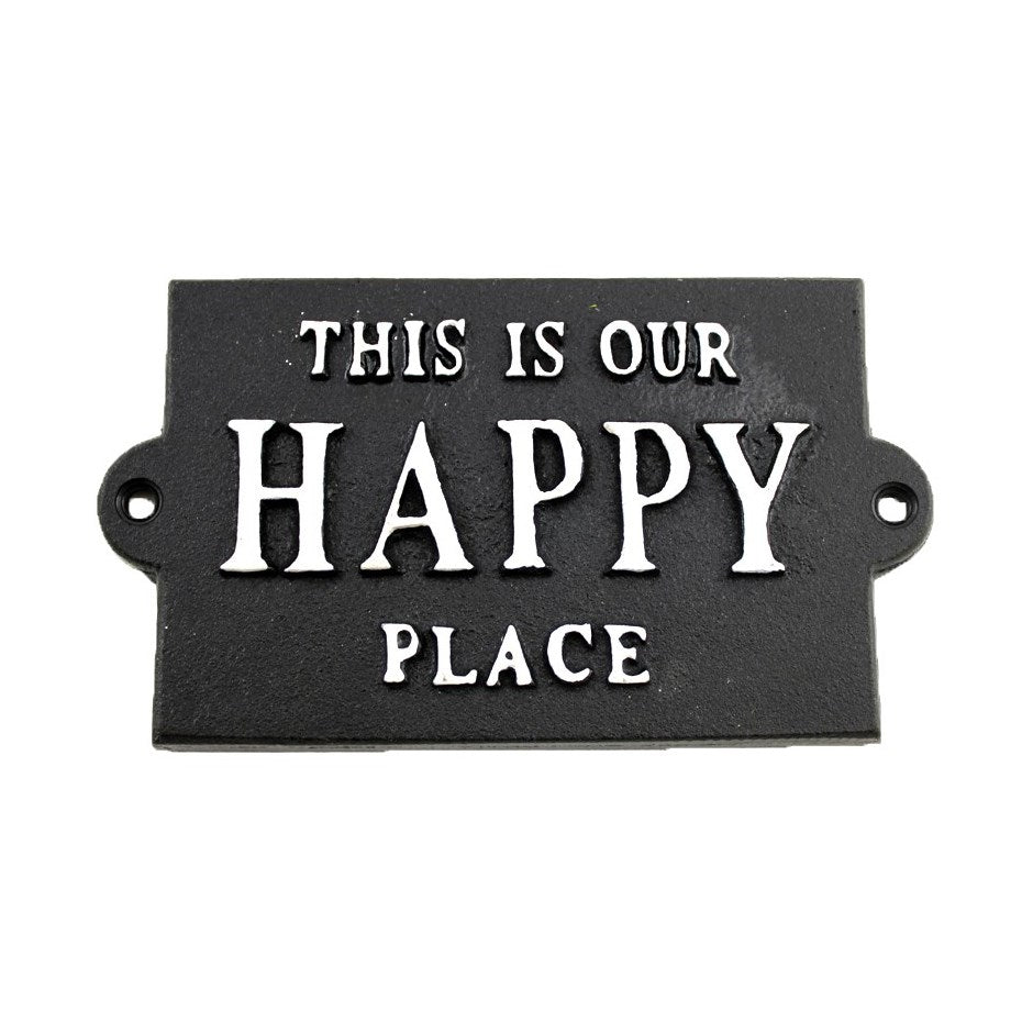 Happy Place Sign | Black