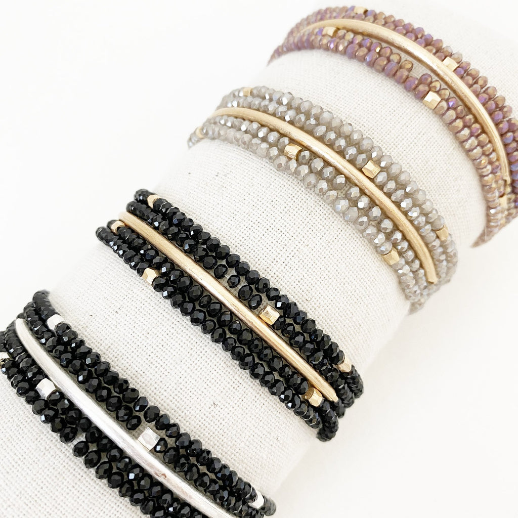 Liza 2-in-1 Bracelet + Necklace | Black + Gold