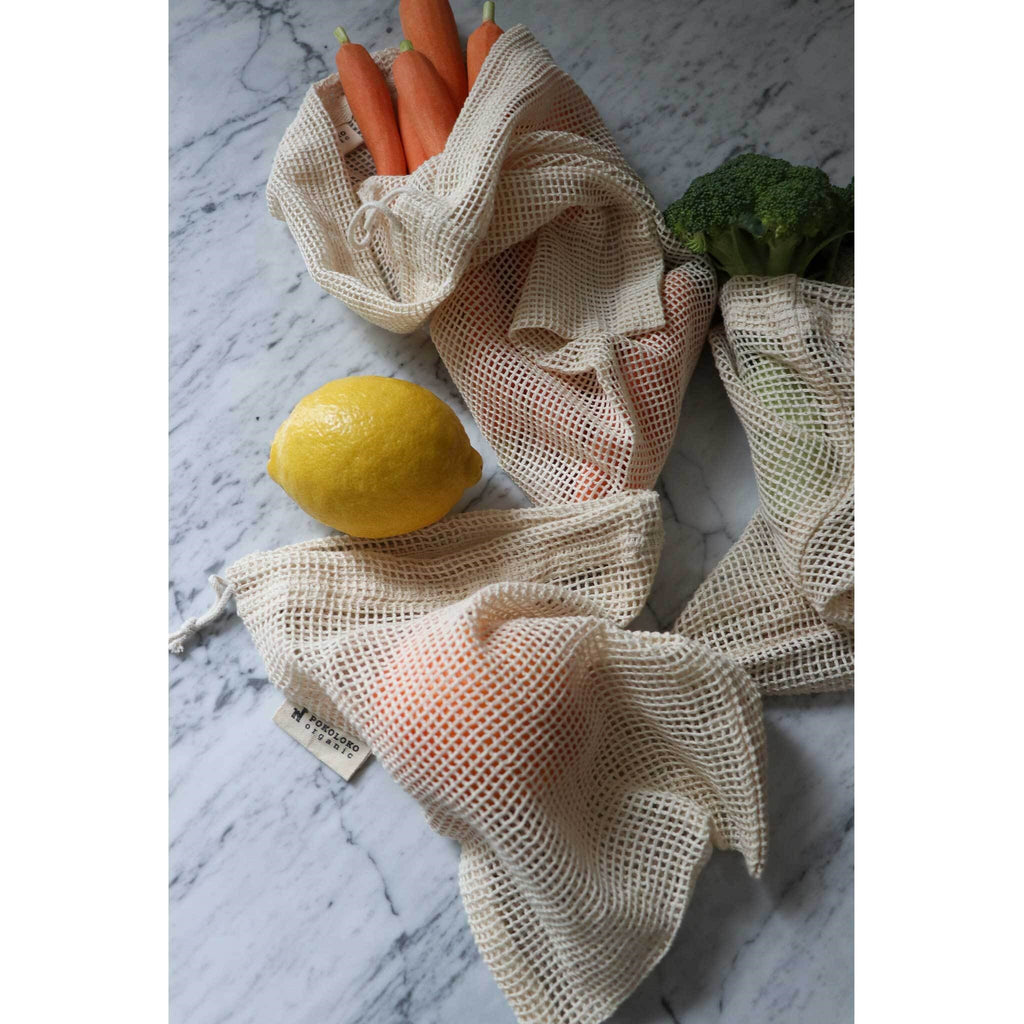 Organic Mesh Produce Bags | Set of 4