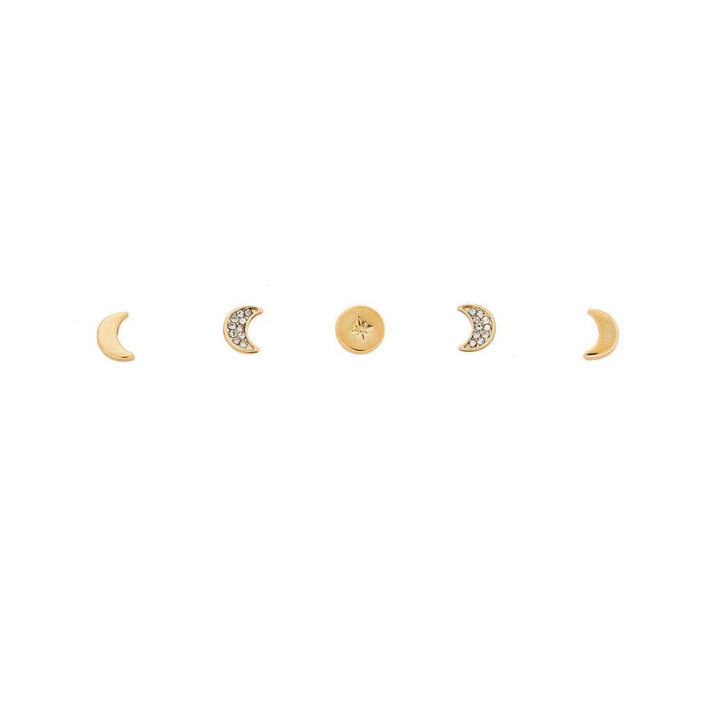 Moon Phase Earrings, Gold