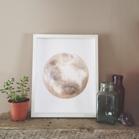 Smokey Taupe Moon Art Print | 8x10