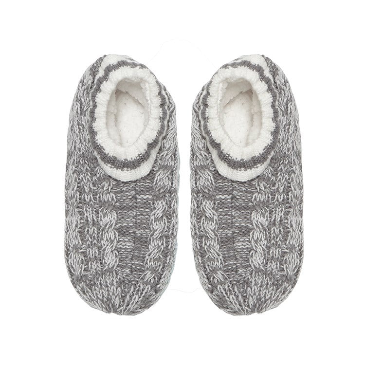 Cable Stripe Lounge Bootie | Gray